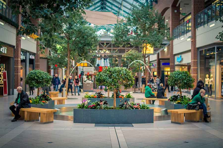centro comercial con arquitectura interior sustentable