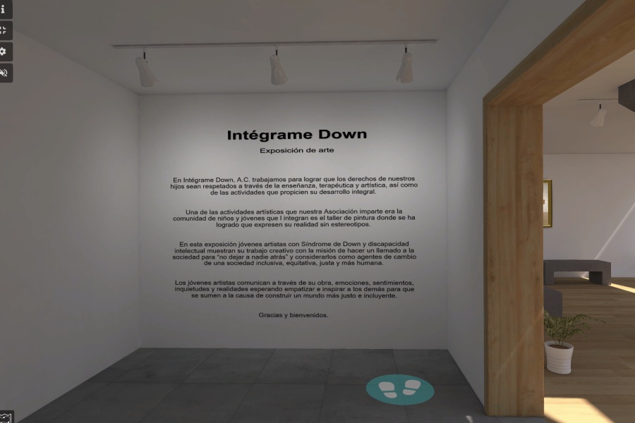 Entrada del museo virtual para la asociación Intégrame Down 