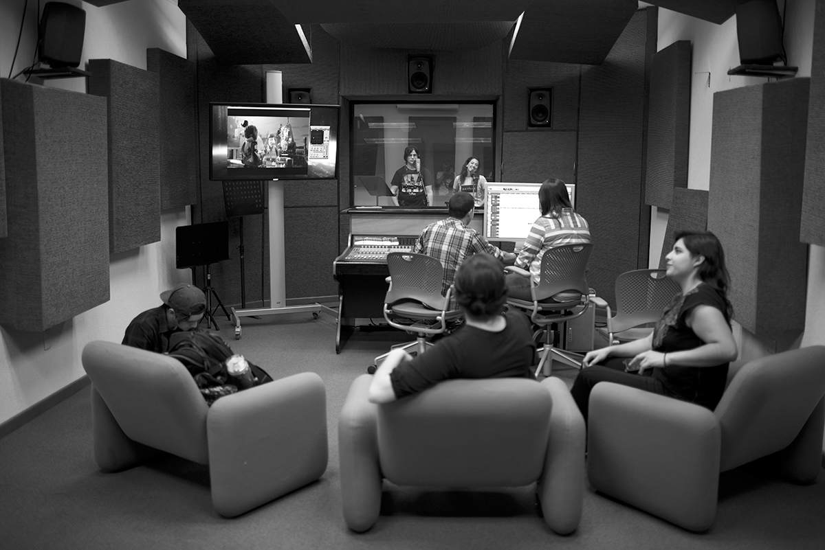 Students recording