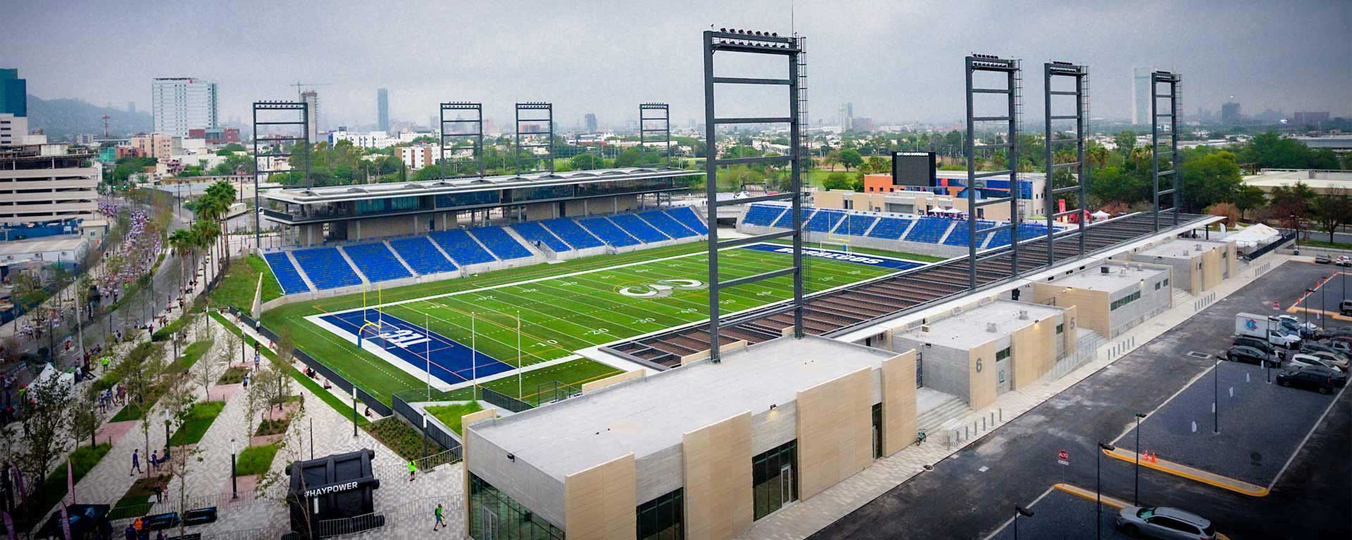 Construcción del nuevo Estadio de los Borregos Salvajes iniciativa en Sostenibilidad del Tec de Monterrey