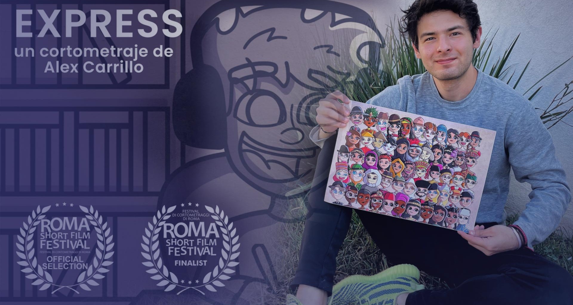 Alex Carrillo creó un cortometraje animado que se exhibe en Roma, Italia.